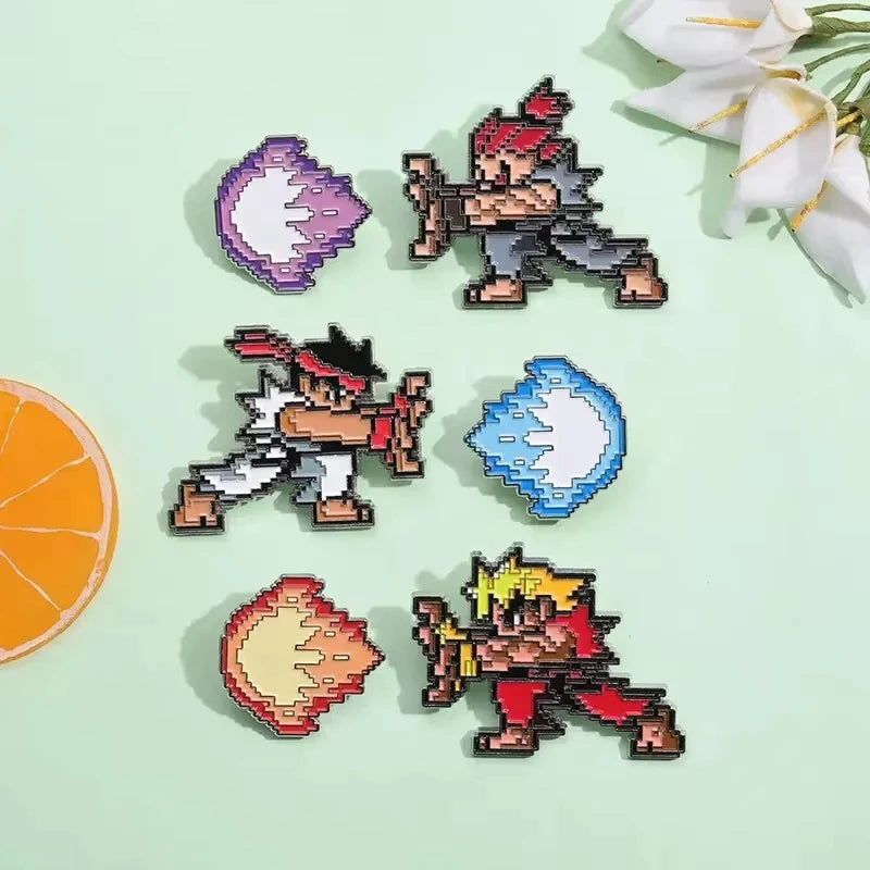 Arcade Pixel Game Enamel Pins Set - Jewelry Brooches for Collectors