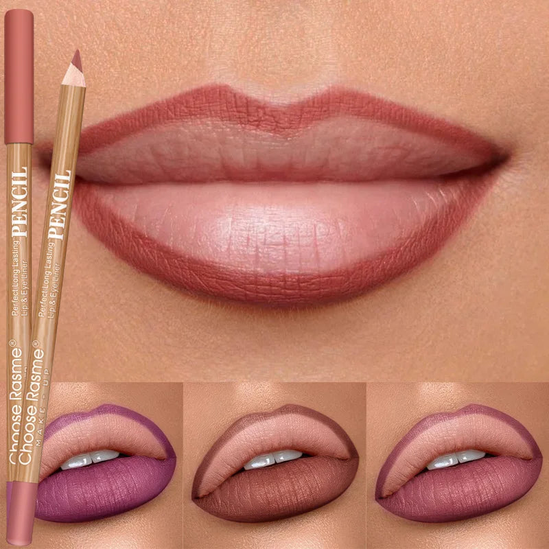 Matte Lip Liner Pencil Set - Waterproof & Long-Lasting Lip Makeup Kit