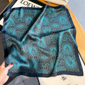 Luxury 100% Mulberry Silk Square Scarf for Women - Retro Sun Protection Shawl