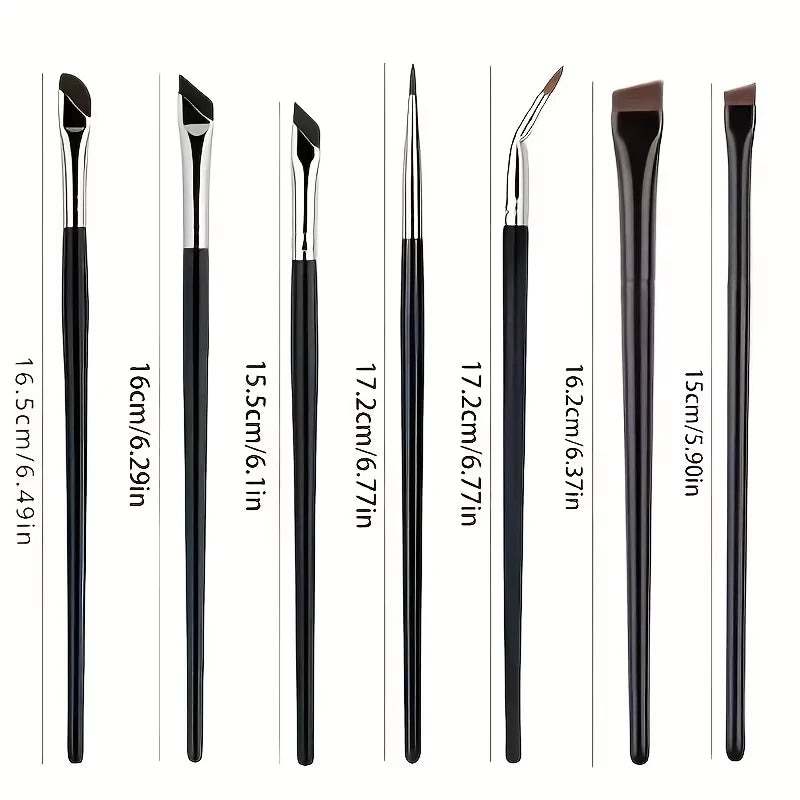 7-Piece Eye Makeup Brush Set with Ultra-Thin Eyeliner & Eyebrow Brushes