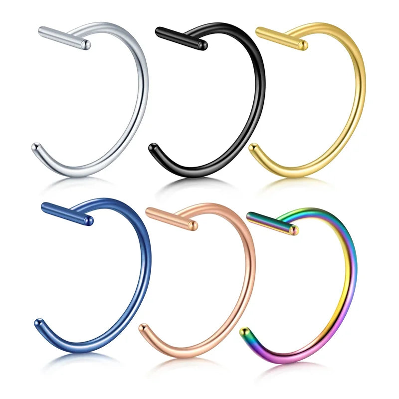 Fake Lip Nose Septum Piercing Rings Body Clip Hoop - Multiple Colors