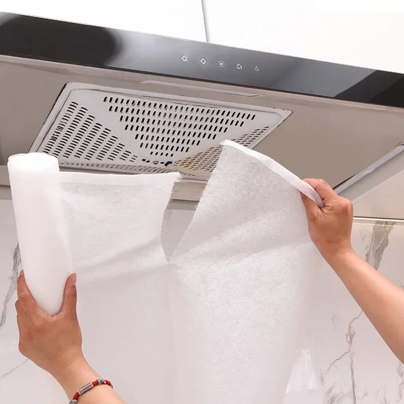 Disposable Range Hood Filter Paper 5/10M Non-Woven Grease Filter for Kitchen Ventilation