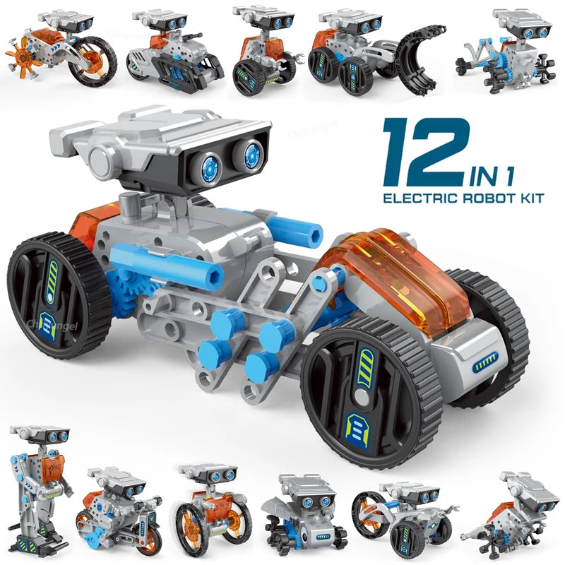 12-in-1 STEM Robot Building Kit for Kids Teens - Educational Construction Set