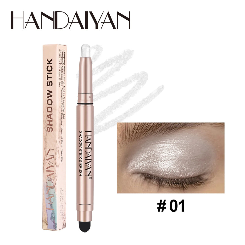 Waterproof Metallic Eyeshadow Stick Set - Long Lasting Cream & Highlight Pen
