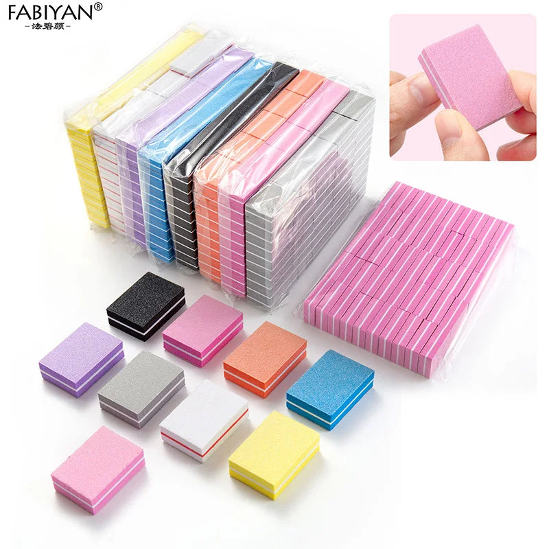 Mini Nail Buffer Blocks 50Pcs Double Sided Nail Buffers for Nail Pre-Processing & Polishing