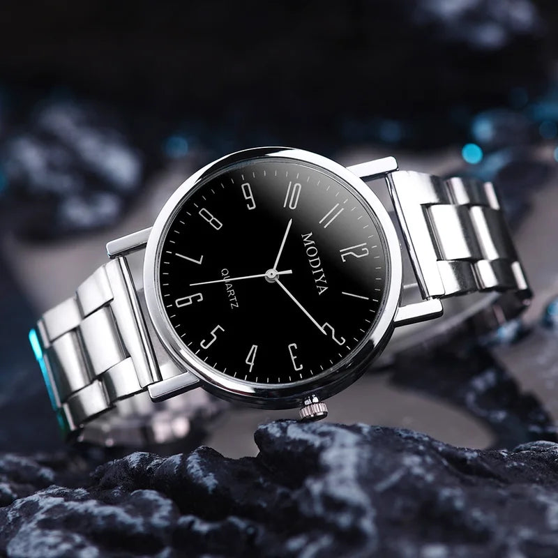 Men's Casual Quartz Watch with Alloy Band - Multiple Color Options
