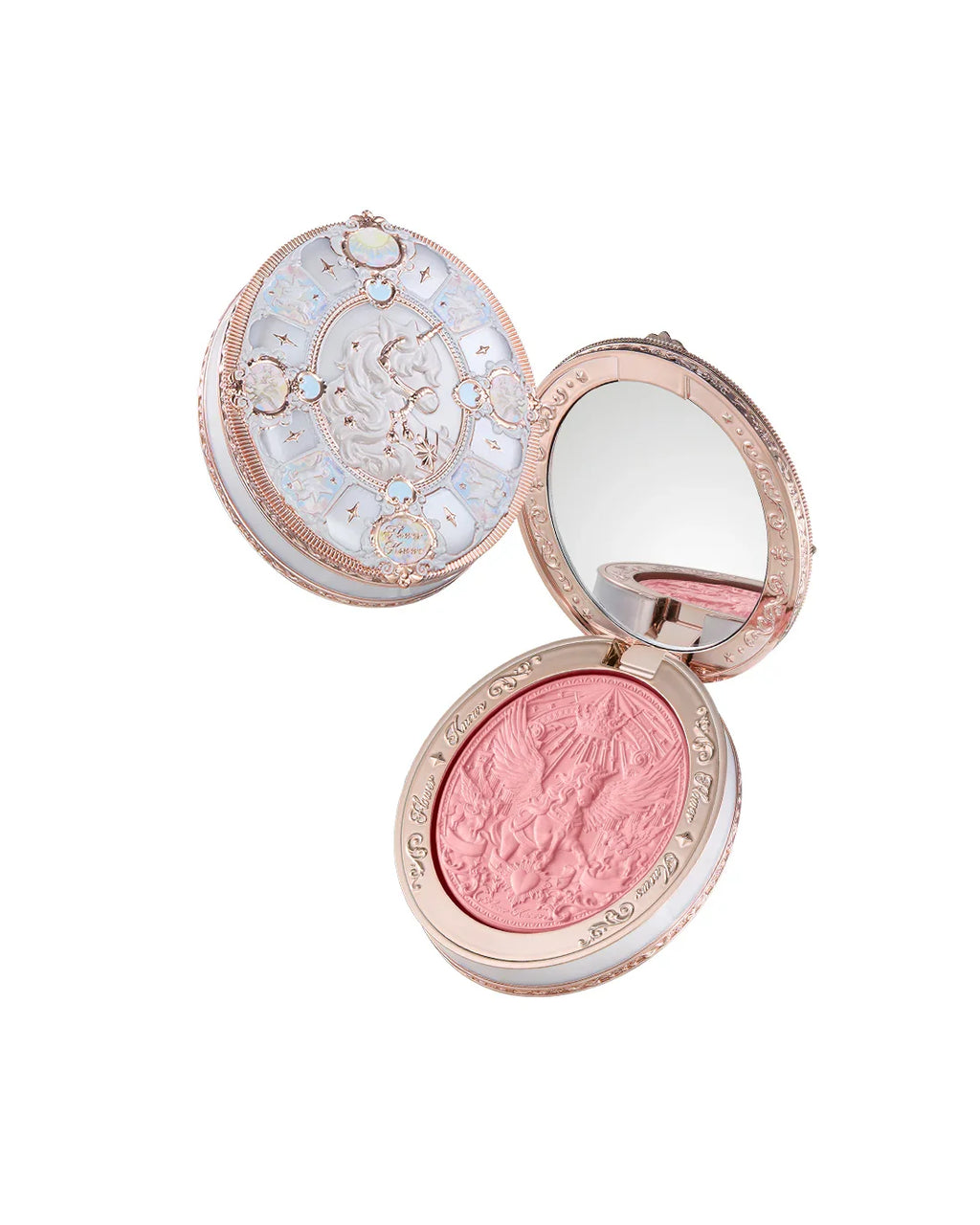 Unicorn Series Embossed Blush Face Makeup Palette with Free Brush - Random Color