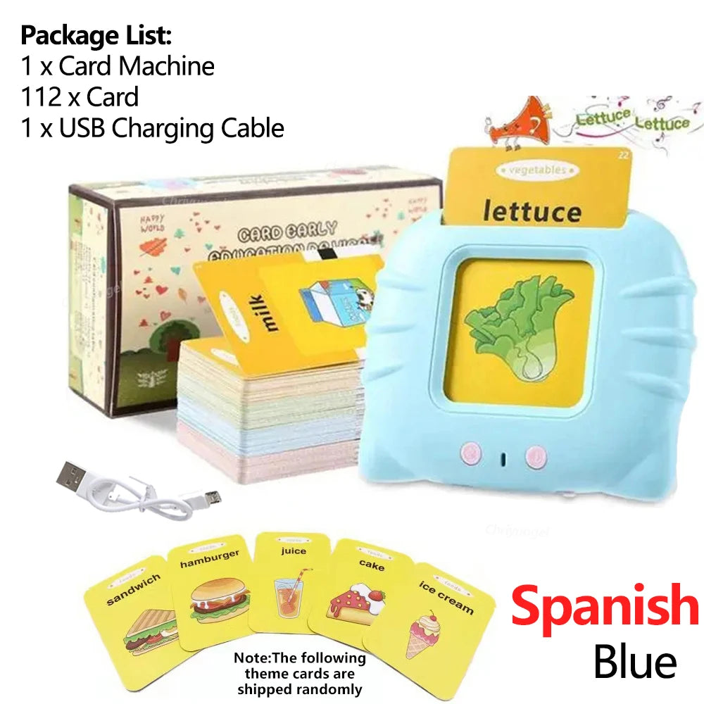 Educational Talking Flash Card Learning Toy for Kids Ages 2-6 – Portable Electronic Language Machine