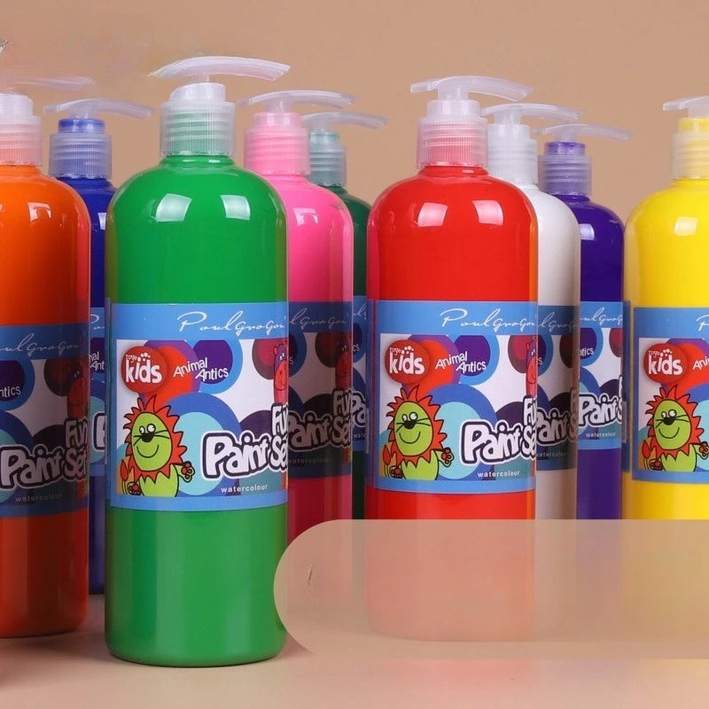 Large Washable Kids Paint Set - 12 Colors Non-Toxic Acrylic Craft Supplies