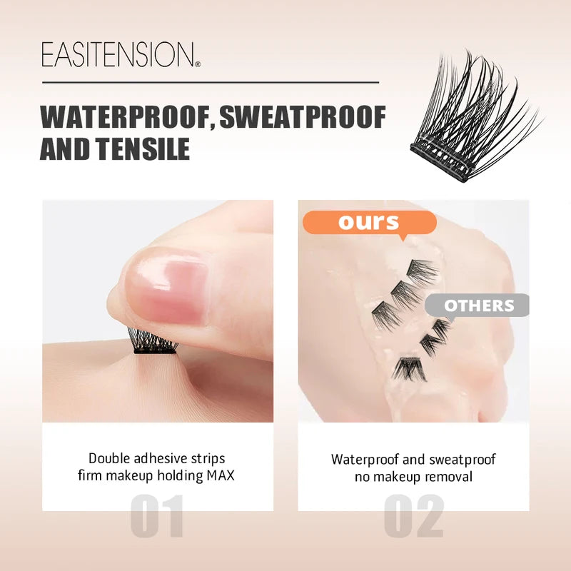 Self-Adhesive False Eyelashes Cluster Lashes Reusable No Glue Needed Diy Extension