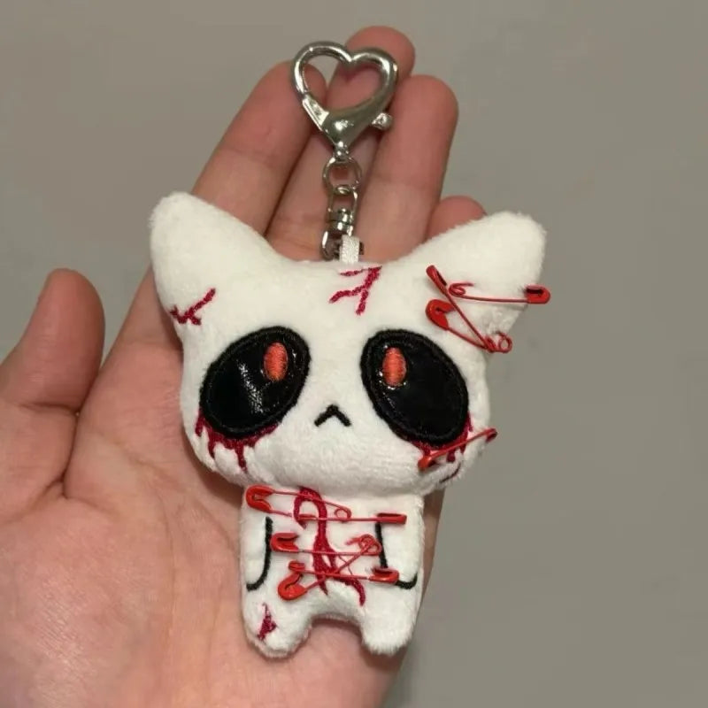 Halloween Horror Plush Keychain Creepy Bloody Monster Doll Bag Charm for Backpack