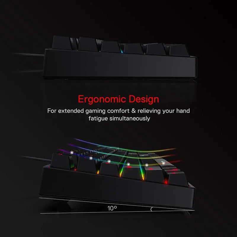 Mechanical Gaming Keyboard with RGB Backlight, 104 Keys, Red Switches