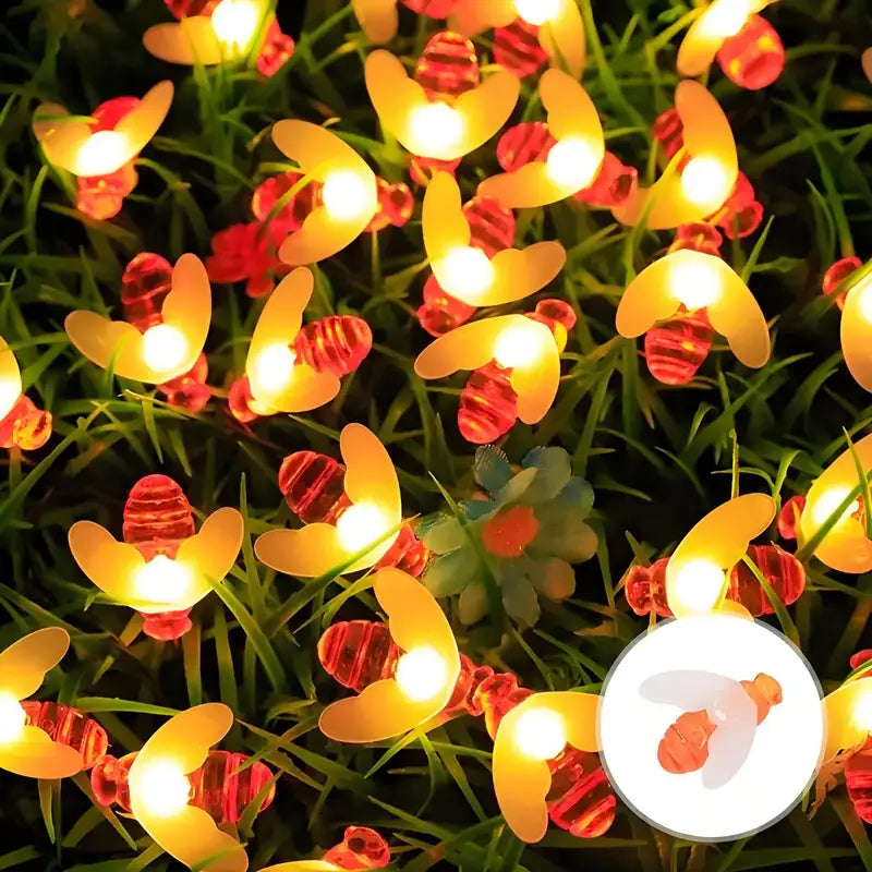 Solar Outdoor Bee Light String with 8 Modes - Garden & Balcony Decor