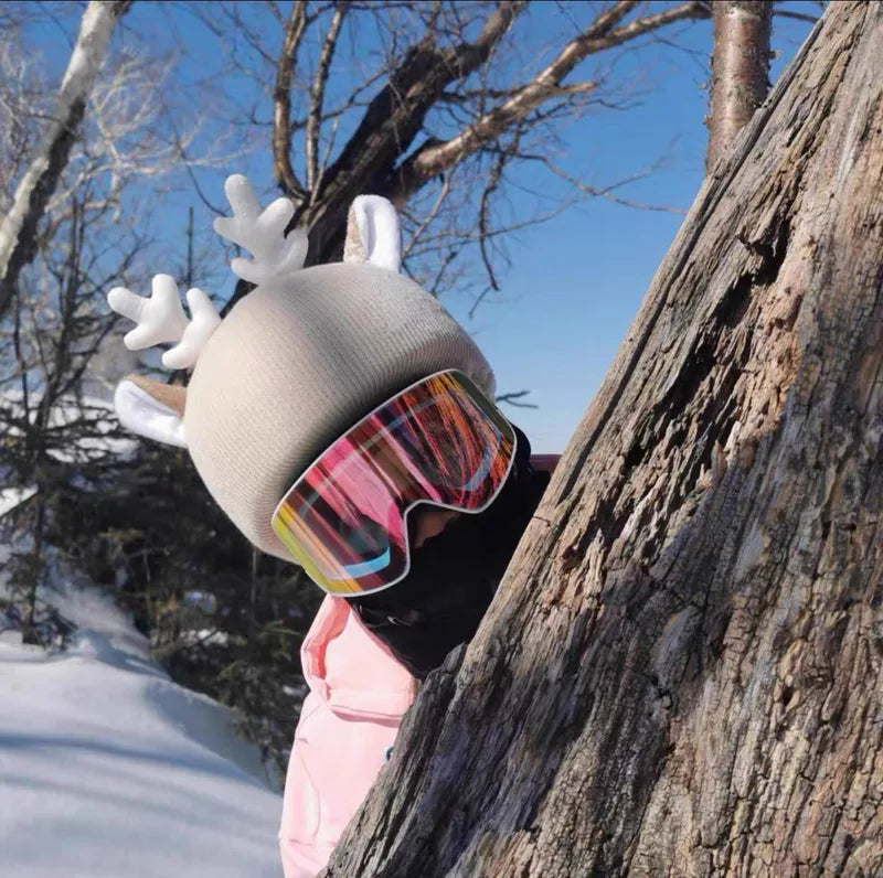 Winter Ski Helmet Cover - Washable Knitted Snowboard Helmet Decor for Men Women