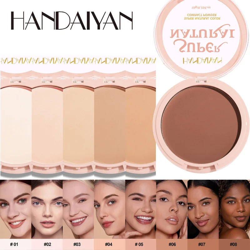 Matte Face Pressed Powder - 24H Oil Control Foundation for All Skin Types