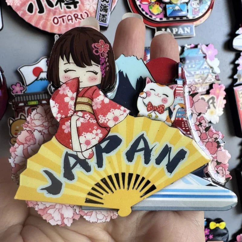 Japanese Landmark Refrigerator Magnets Set - Osaka Mount Fuji Tokyo Tower Hakone