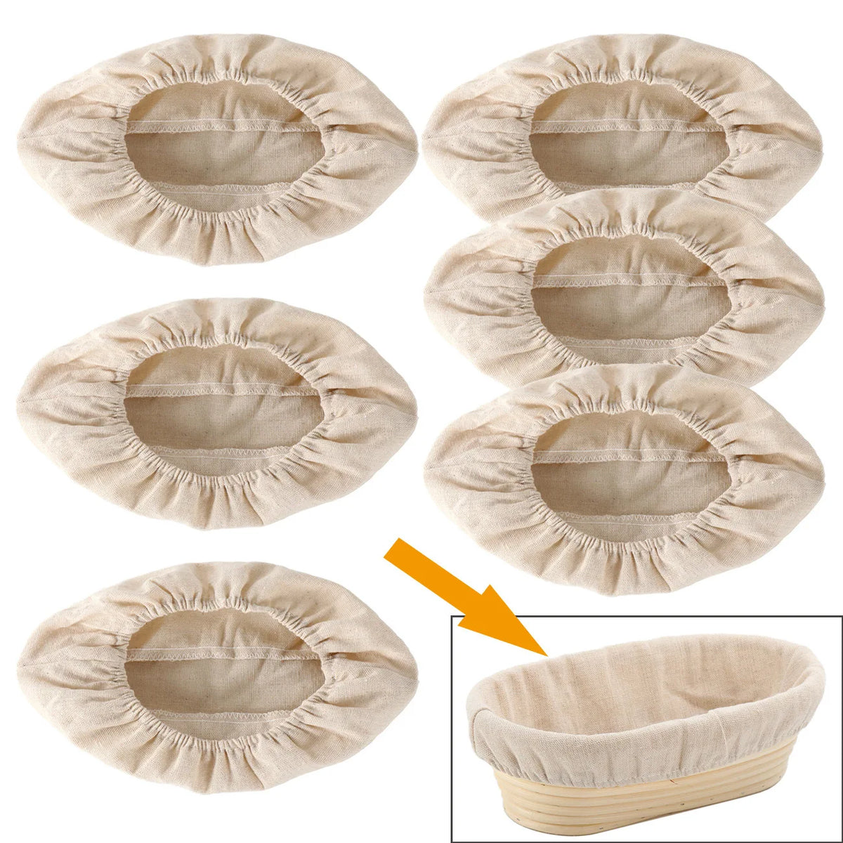 Bread Basket Liner Cloth Set - 10 Inch Round Dough Fermentation Covers DIY Baking Tools