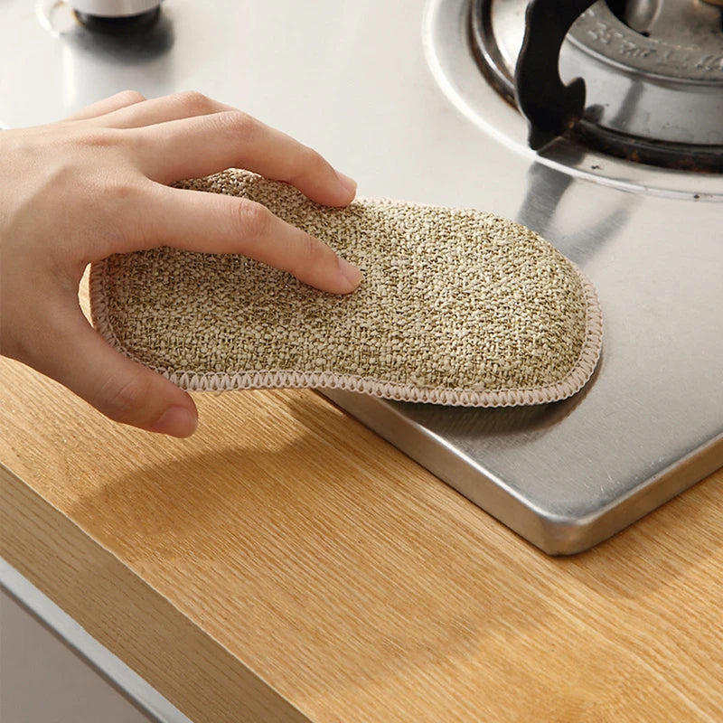 5Pcs Double-Sided Microfiber Kitchen Sponge Non-Scratch Dish Washers Multi-Purpose Rag