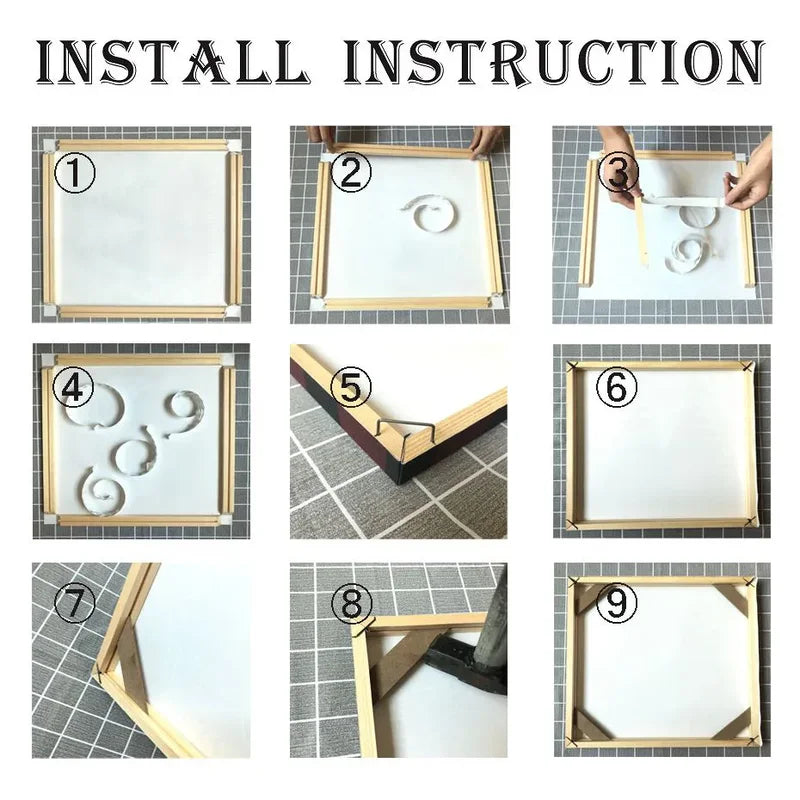 Wooden Frame for 50x70cm Canvas Wall Art - Diamond Painting & Poster Frame