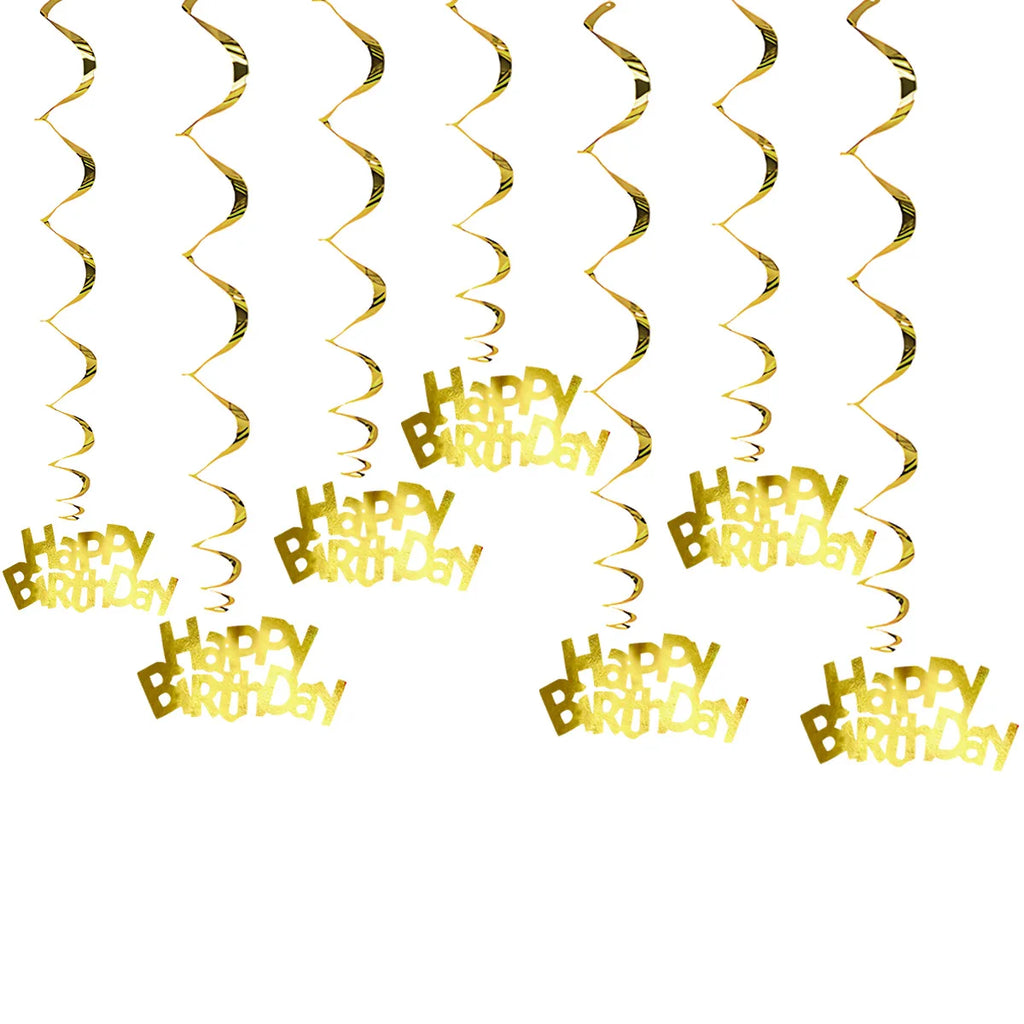 Colorful Happy Birthday Spiral Hanging Decorations Ceiling Streamers Party Supplies
