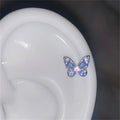 Silver Wing Ear Bone Nail Earrings for Women Rhinestone Ear Accessories