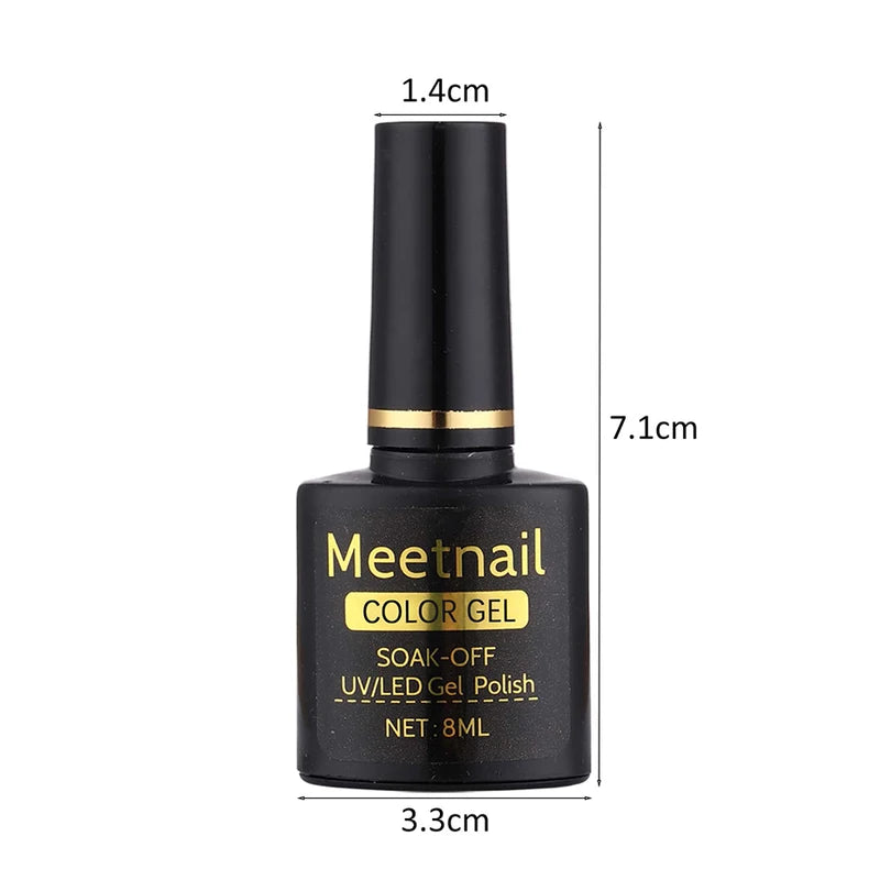 2-Pack Black White Nail Gel Polish Set 8ml Semi-Permanent UV LED Varnish for Manicure