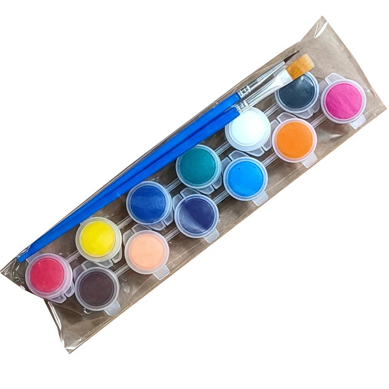 Acrylic & Watercolor Paint Set - 12 Color Pigments for Art & Craft