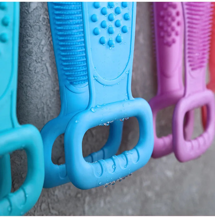Silicone Body Scrubber Exfoliating Shower Back Brush Bath Sponge Clean Tool