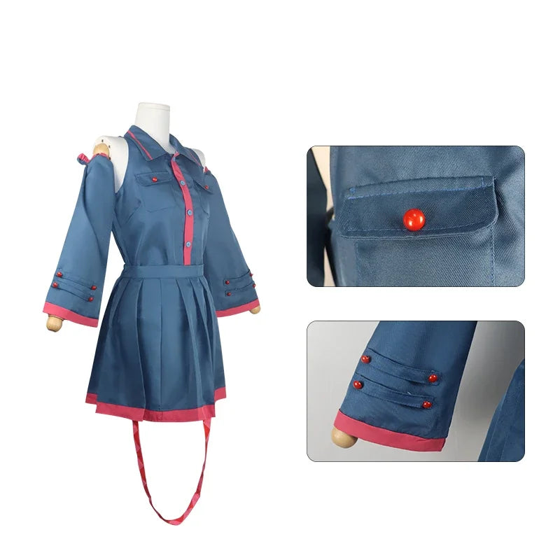 Anime Mikuu Kasane Teto Cosplay Costume Dress for Women & Men Halloween Accessory