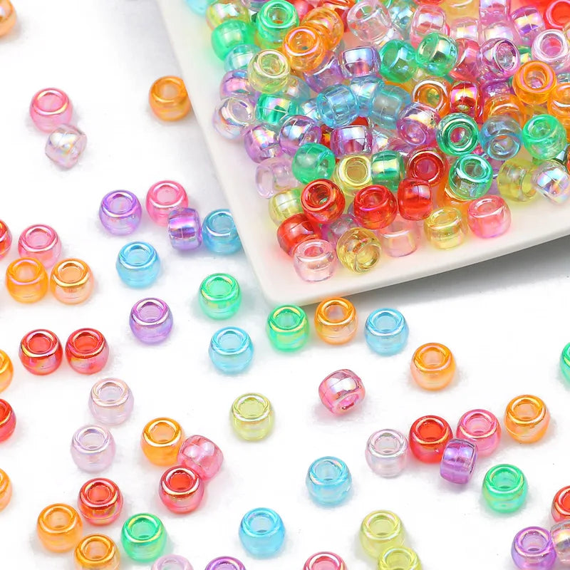 Multi-Colored Large Hole Pony Beads for Jewelry Making and Crafts - 200-1200 Pieces