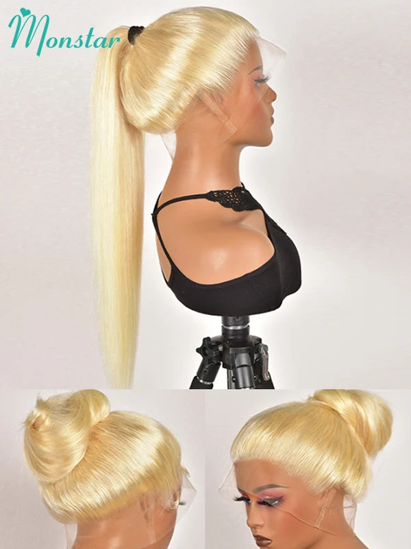 Full Lace Human Hair Wig 13x6 360 Blonde Wig with Pre-Plucked Baby Hair