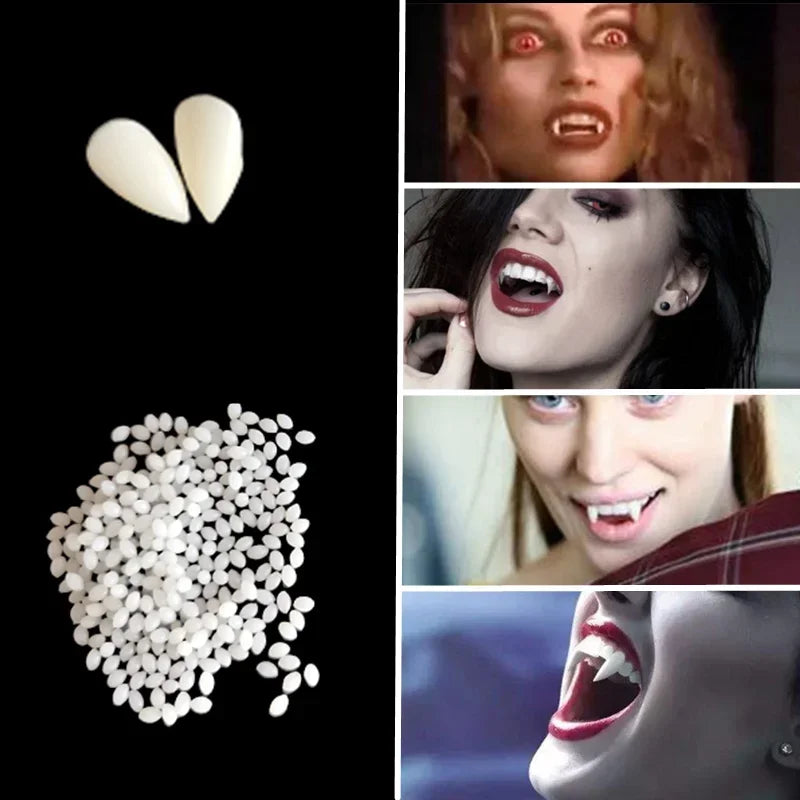 Resin Vampire Teeth Fangs Halloween Costume Props Diy Cosplay Fake Teeth