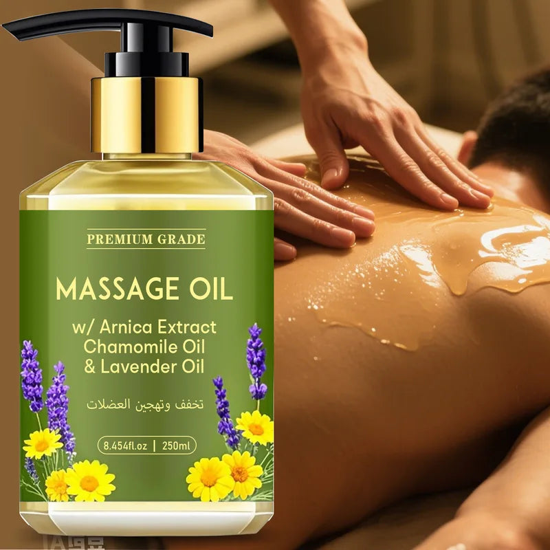 Lavender Chamomile Essential Oil Massage Oil 250ml for Relaxation & Skin Nourishment