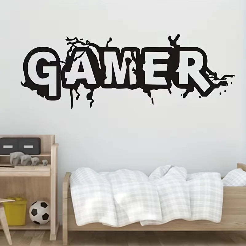 Gamer Wall Stickers for Living Room & Bedroom - Removable Self-Adhesive Decor
