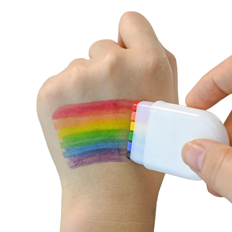 Washable Rainbow Face & Body Painting Crayon Pen for Festivals & Parties