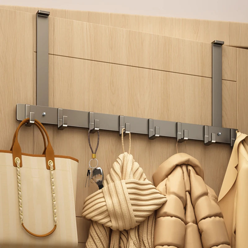 Over-the-Door Hooks 5/7 Metal Bathroom Organizer Rack Adjustable Coat Towel Hanger