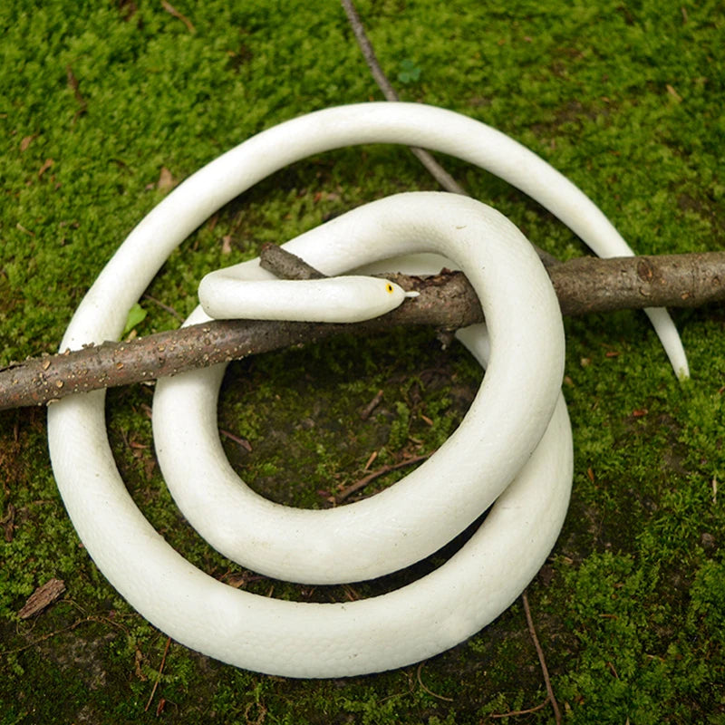 Realistic White Rubber Snake Halloween Prank Prop Party Decoration