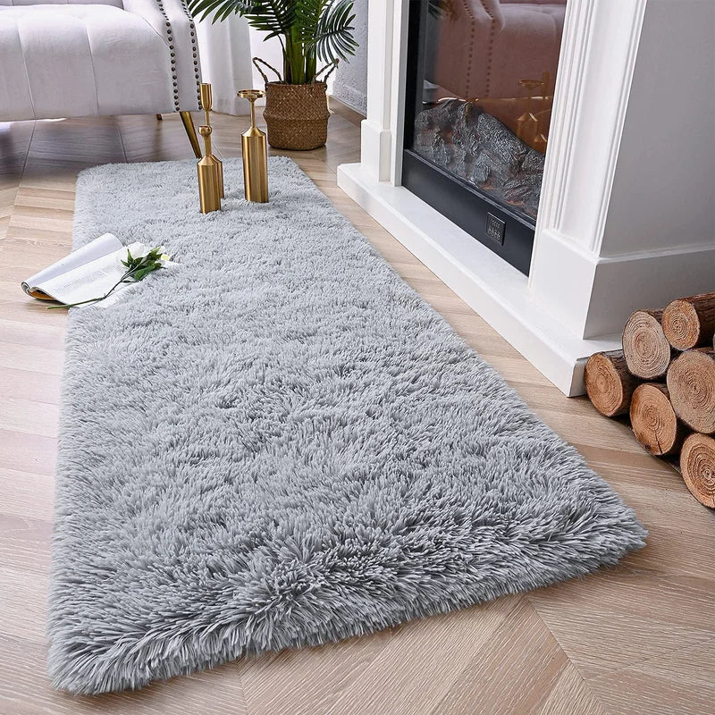 Soft Plush Running Rug for Bedroom and Living Room - Fluffy Floor Carpet
