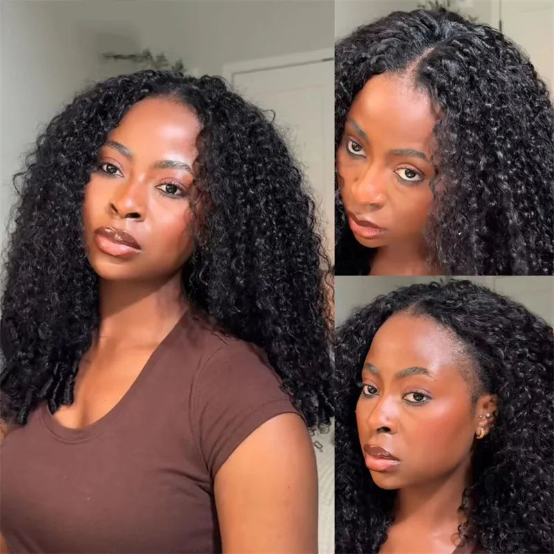 250 Density Burmese Curly V Part Human Hair Wig 30 Inch Glueless & Drawstring
