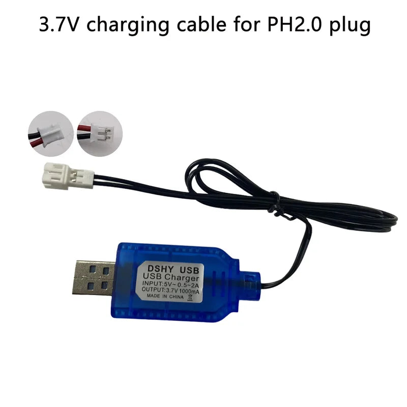 USB Charging Cable with Indicator Light and Protection for 3.7V Battery