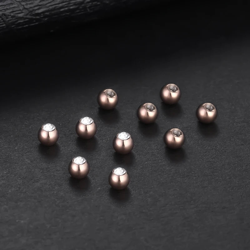 10pcs Stainless Steel Body Piercing Replacement Balls – Labret, Tongue, Belly, Eyebrow Jewelry