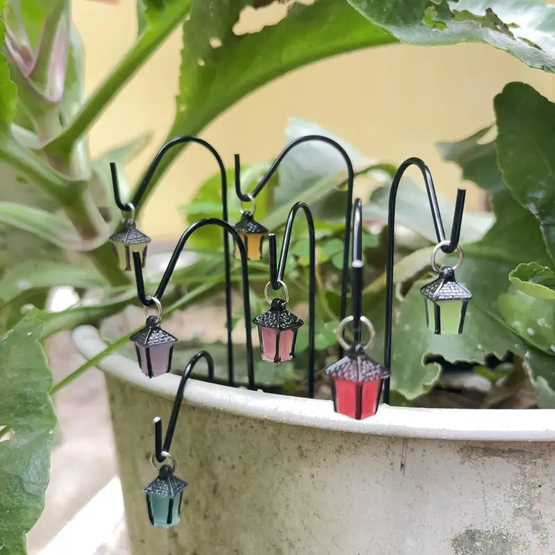 Solar-Powered Fairy Lanterns with Iron Hooks - Garden Stakes & Outdoor Decor