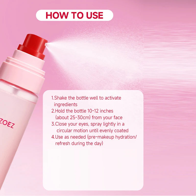 Hydrating Setting Spray Makeup Fixer - Dewy Natural Finish, Long Wear, Facial Primer Mist