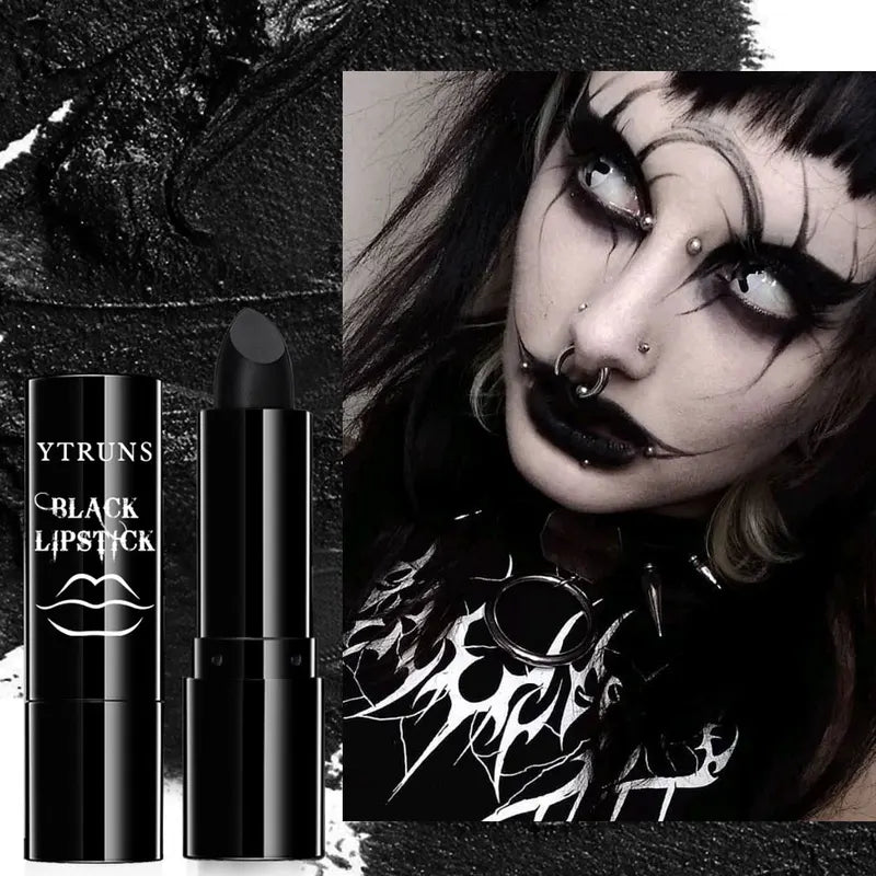 Matte Black Lipstick - Long-Lasting Waterproof Gothic Lip Makeup for Parties
