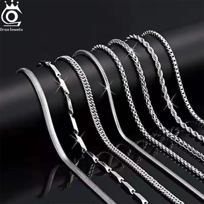 Sterling Silver Chain Necklace for Men & Women - Simple High-Quality Jewelry