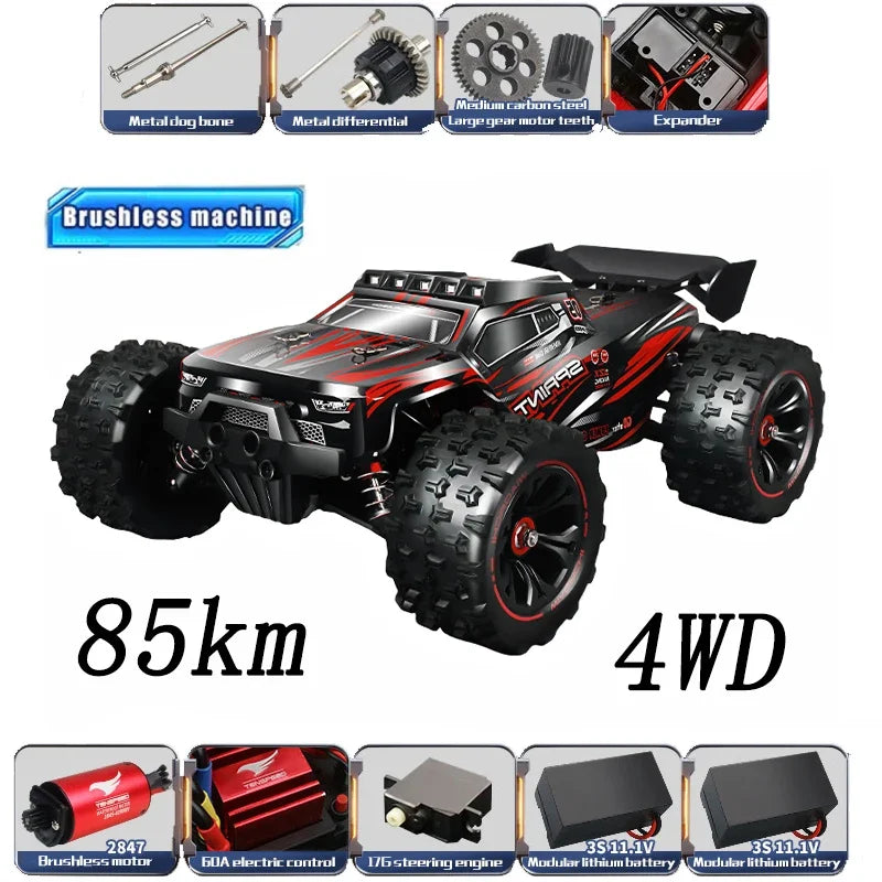High Speed 4WD RC Car with LED Remote Control Drift Monster Truck for Kids