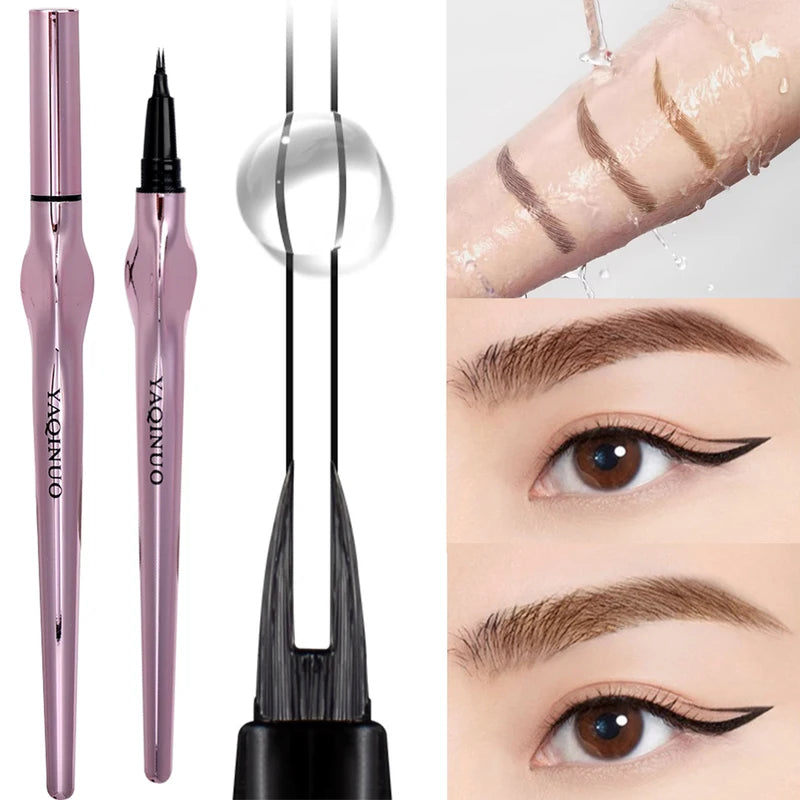 Long Lasting Eyebrow Pencil Waterproof Thin Liquid Brow Pen - Easy Grip, Tattoo Effect