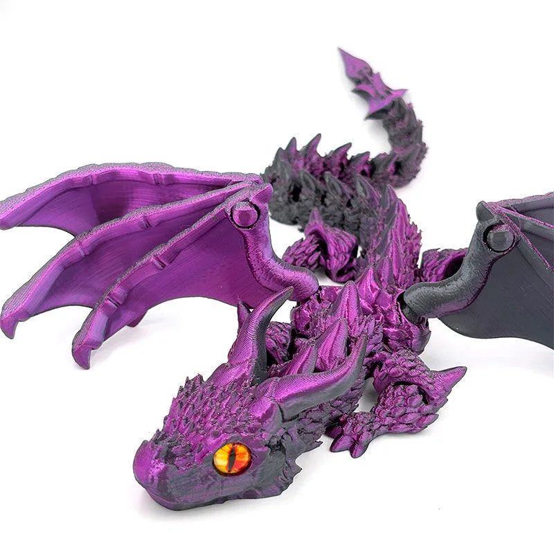 Fantasy Dragon Figurine with Adjustable Wings Resin Art Deco Home Decor