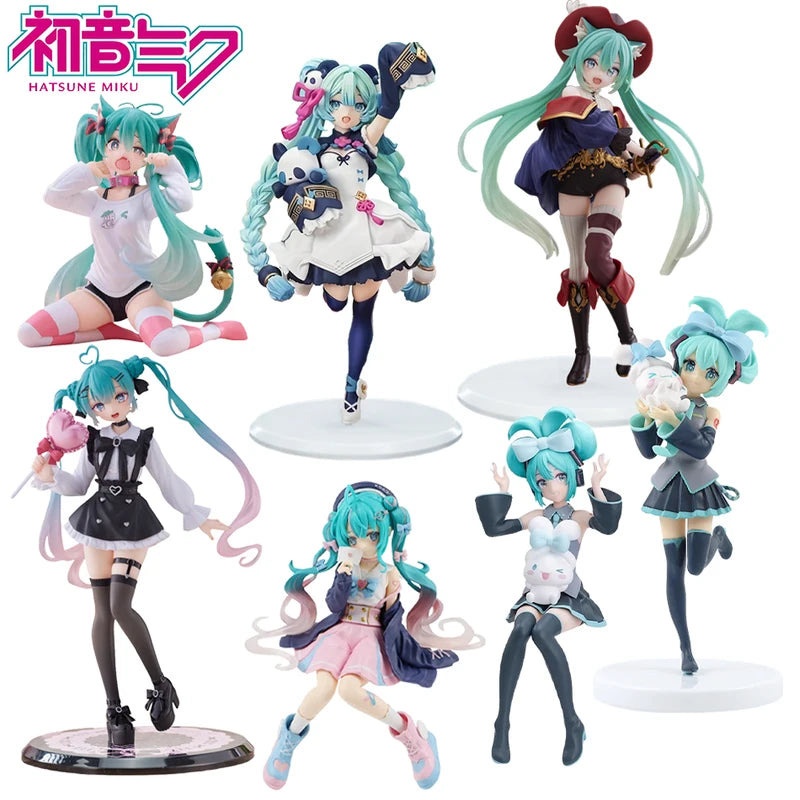 Anime Girl Action Figure with Kawaii Hatsune Miku Style Collectible PVC Doll - Multiple Colors