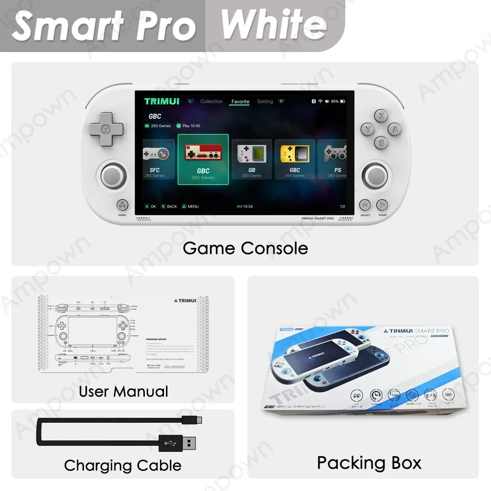 Portable Handheld Game Console with 4.96'' IPS Screen, Linux System, RGB Lighting, Gift